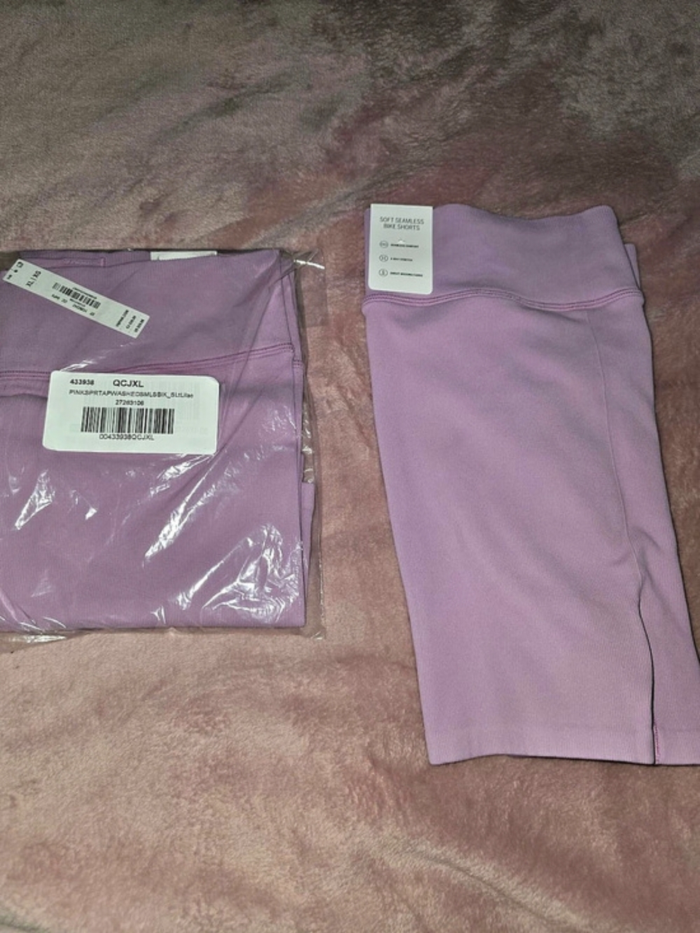 NWT PINK Victoria's Secret Soft Seamless 3" Bike Shorts Light Lilac XL